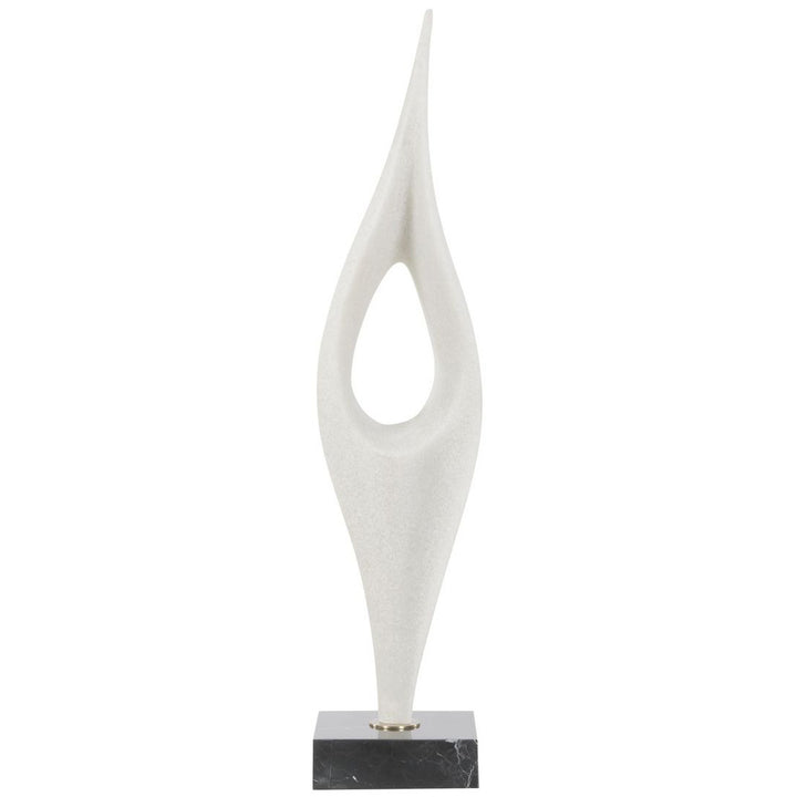 Fluid Drop Stone Sculpture - White