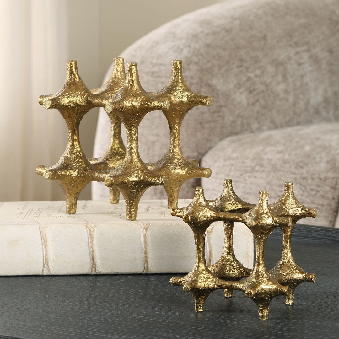 Gilded Connection Modern Set of 2 Sculptures