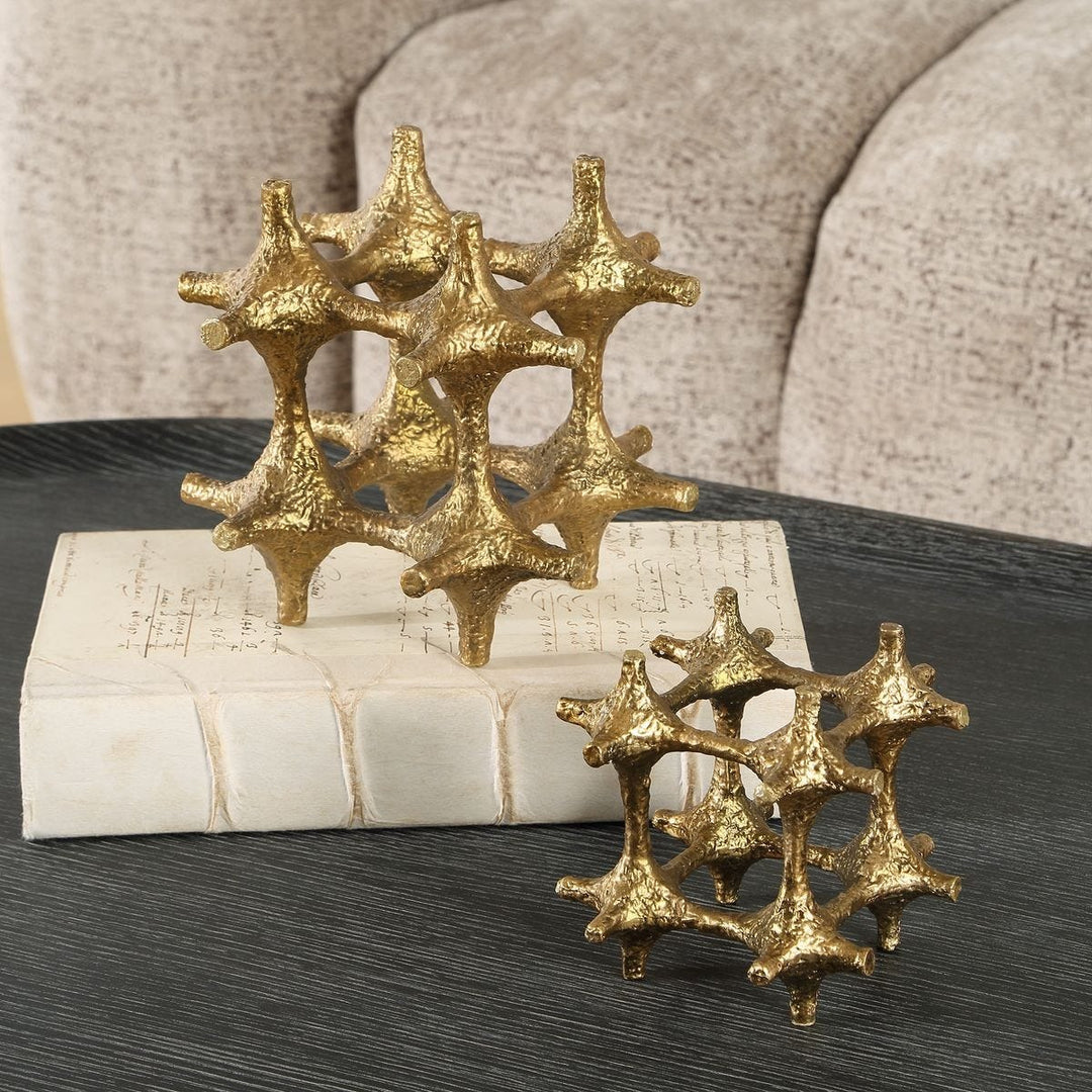 Gilded Connection Modern Set of 2 Sculptures