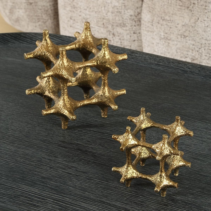 Gilded Connection Modern Set of 2 Sculptures