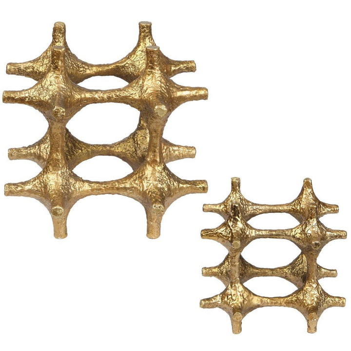 Gilded Connection Modern Set of 2 Sculptures