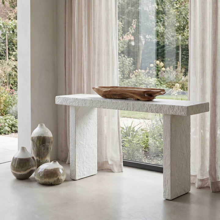 Hagan Indoor Outdoor Console Table - Limestone