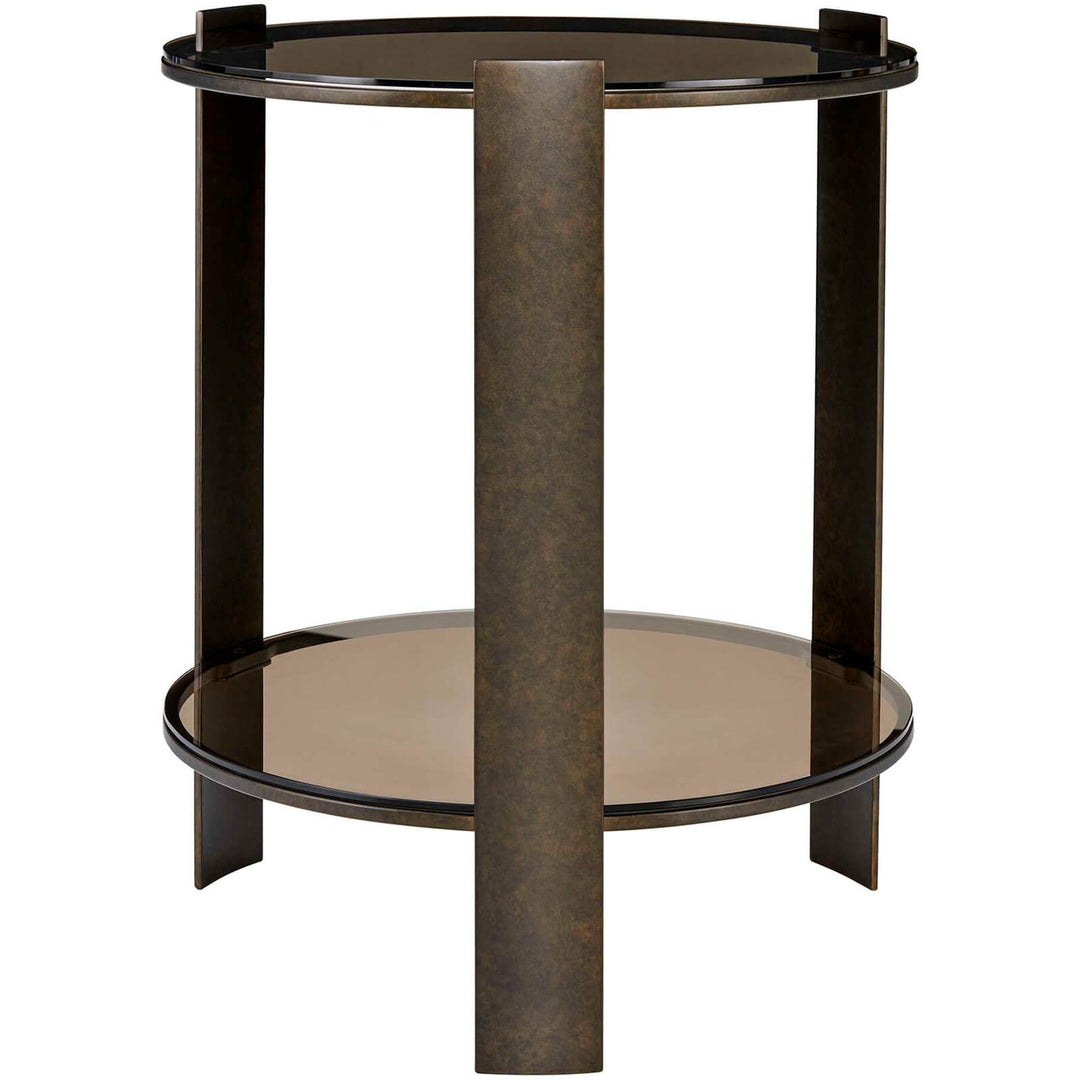Hanson Side Table - Bronze and Dark Glass