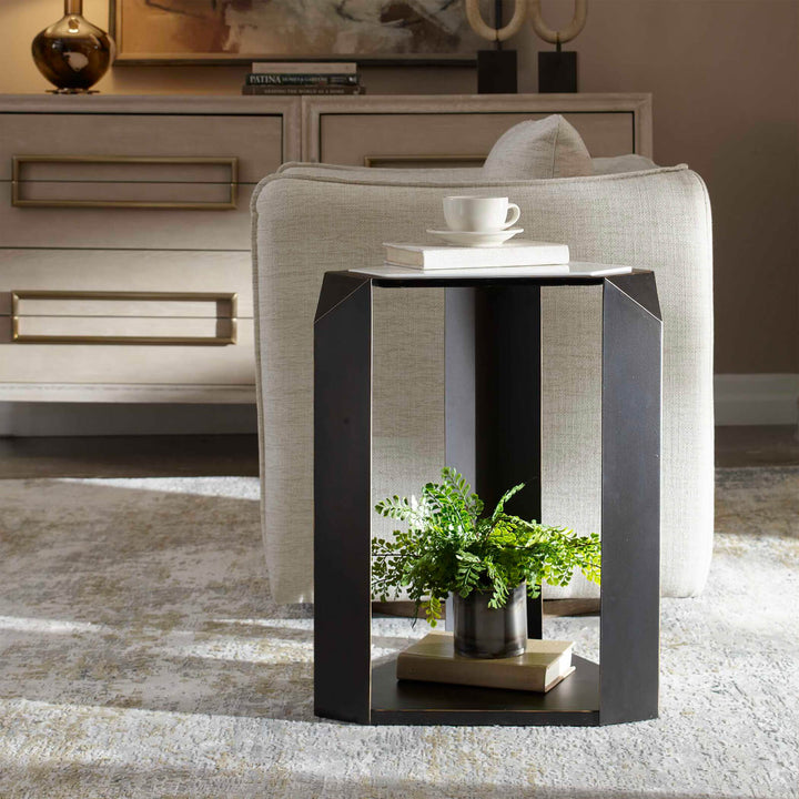 Keenan Geometric Side Table