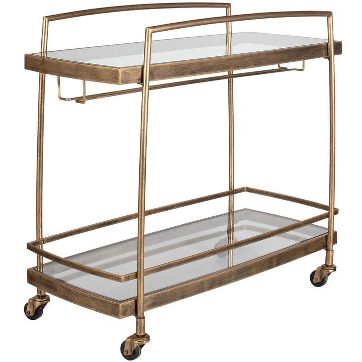Scarritt Antique Brass Bar Cart