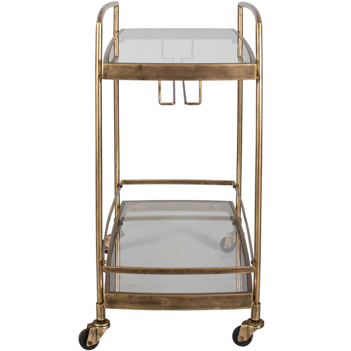Scarritt Antique Brass Bar Cart