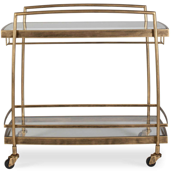 Scarritt Antique Brass Bar Cart