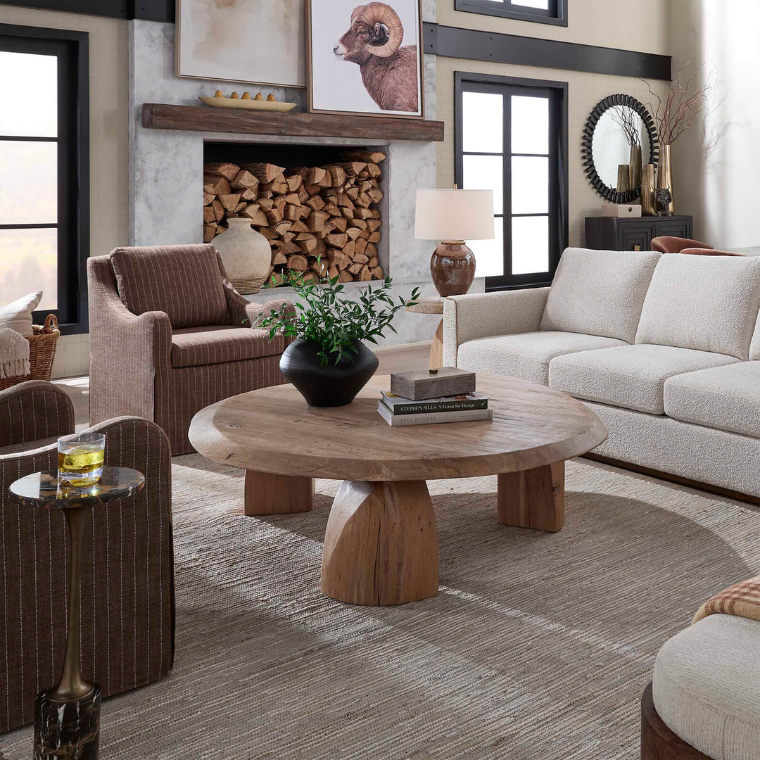 Tiernan Reclaimed Oak Round Coffee Table