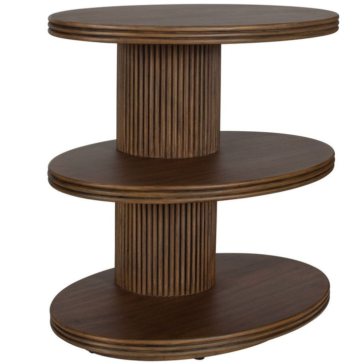 Top Tier Oval Side Table - Walnut
