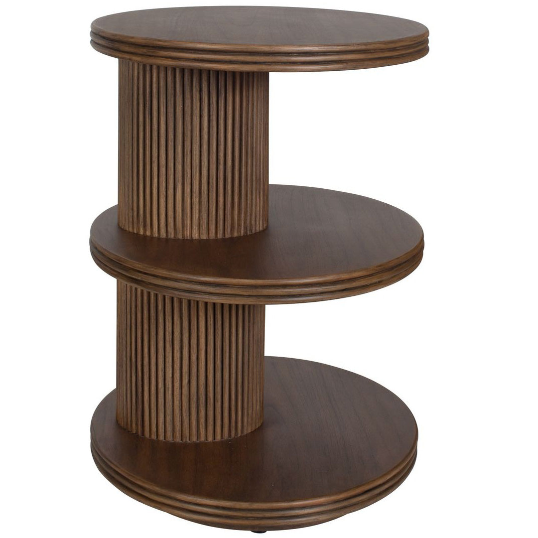 Top Tier Oval Side Table - Walnut