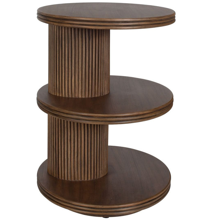 Top Tier Oval Side Table - Walnut