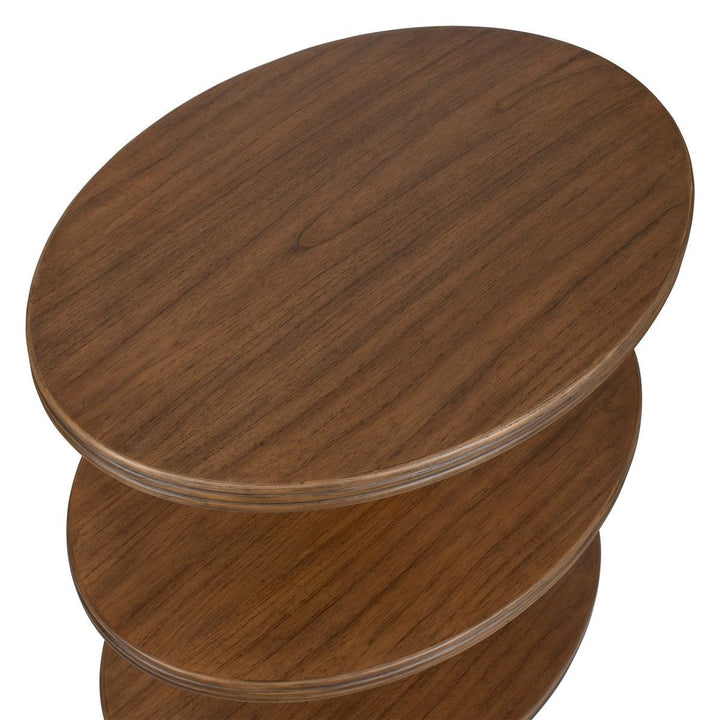 Top Tier Oval Side Table - Walnut