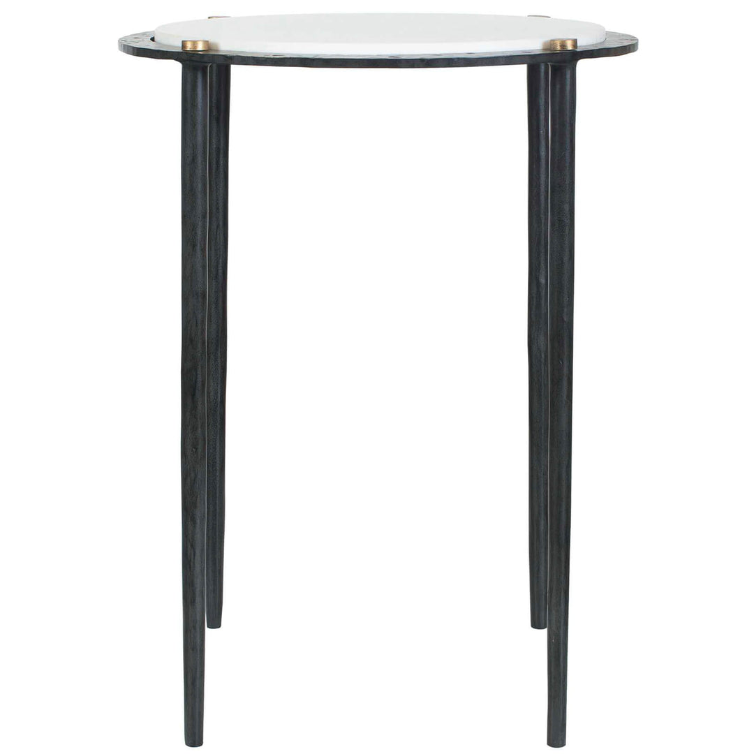 Wren Round White Marble Side Table
