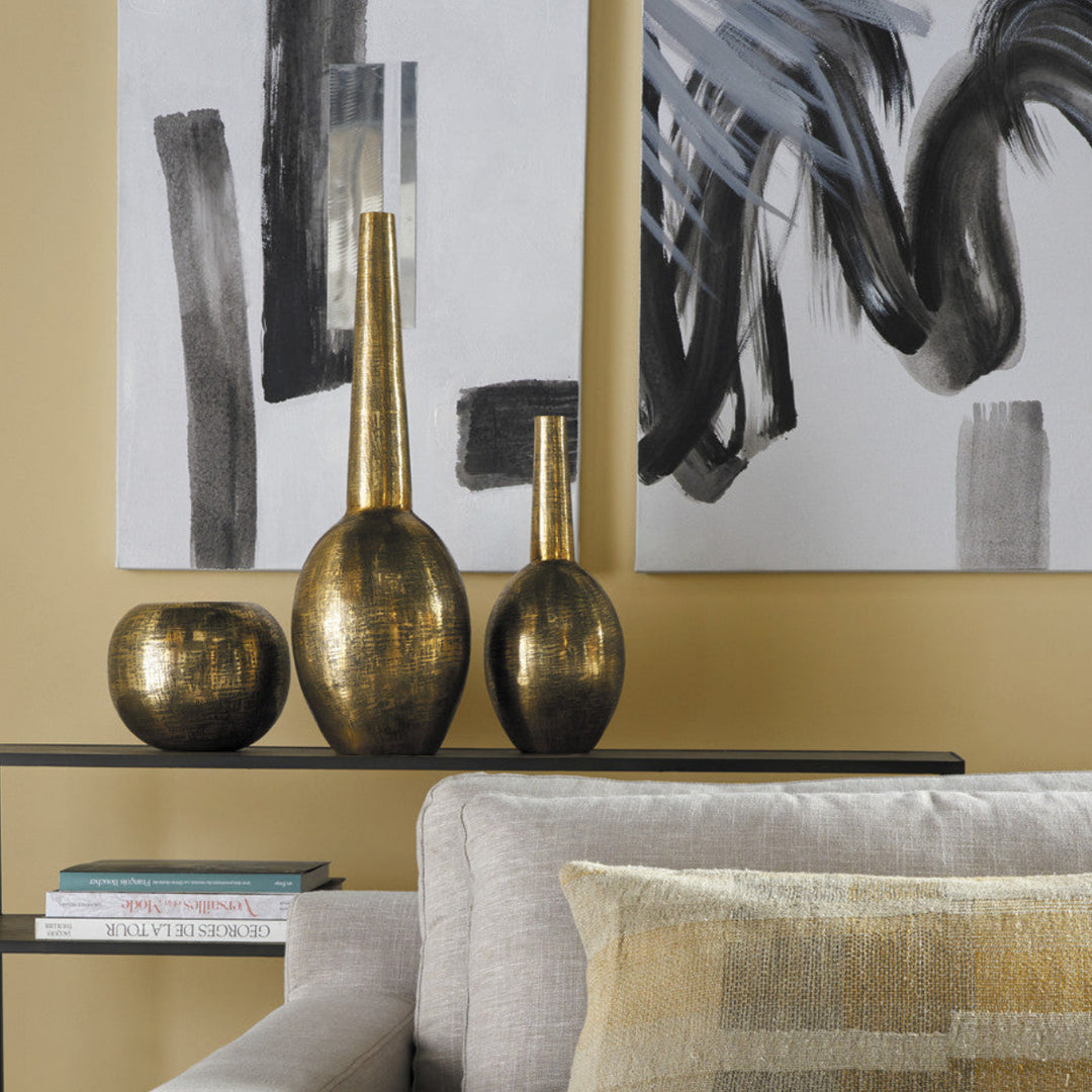 Delano Round Vase - Brass