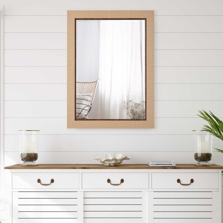 Natural Woven Rectangular Mirror Keiichi 2