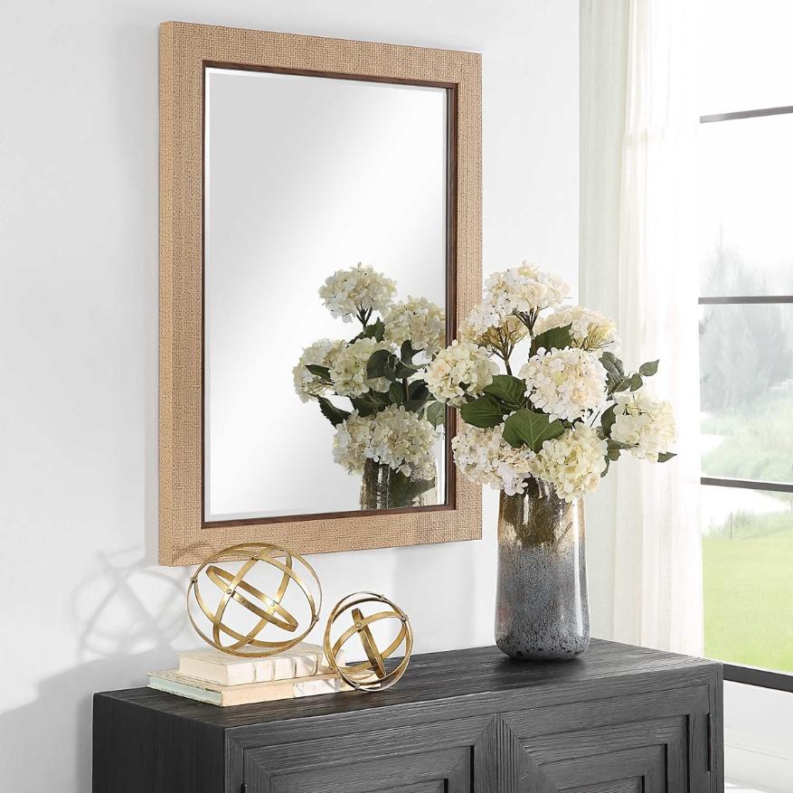 Natural Woven Rectangular Mirror Keiichi 3