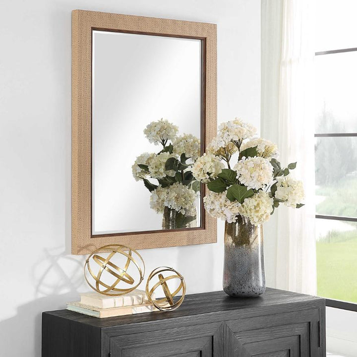 Natural Woven Rectangular Mirror Keiichi 3
