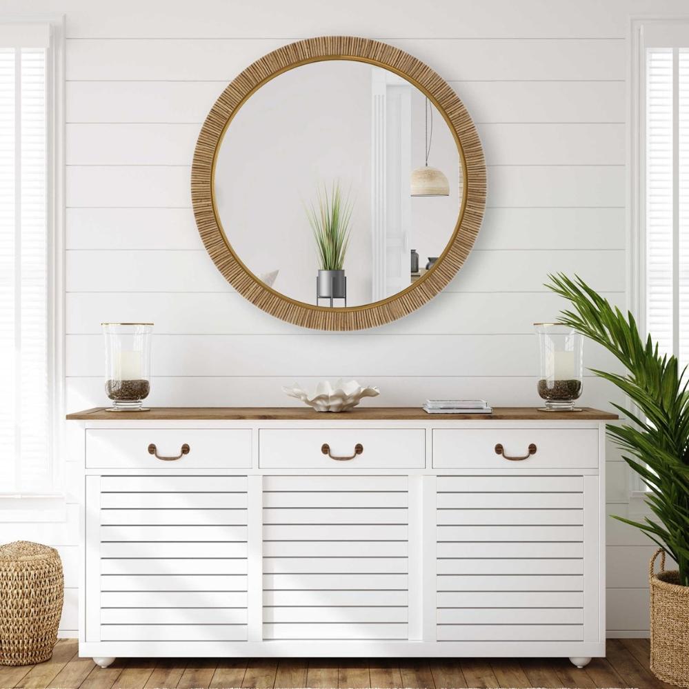 Indiana Rattan Round Mirror Keiichi 2