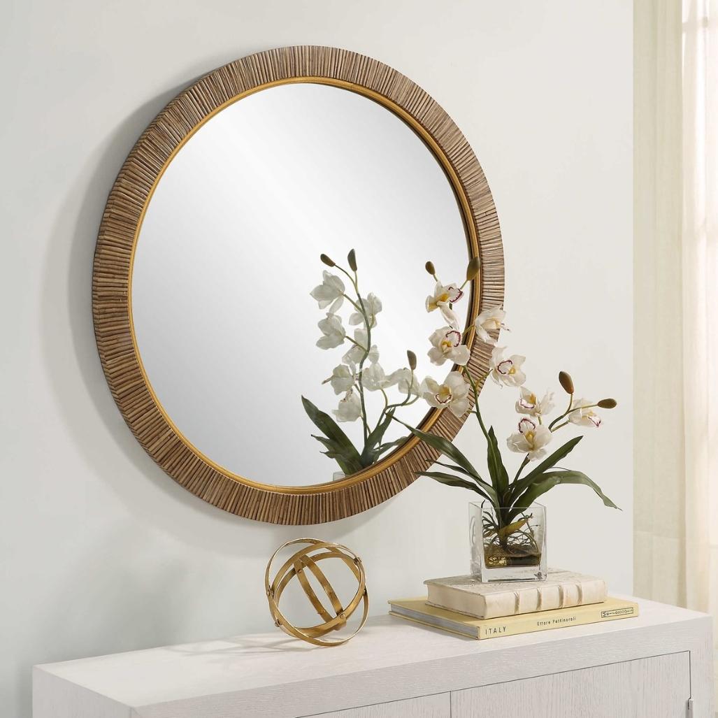 Indiana Rattan Round Mirror Keiichi 3