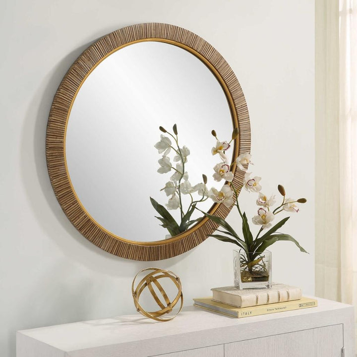 Indiana Rattan Round Mirror Keiichi 3