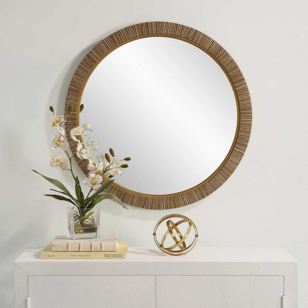 Indiana Rattan Round Mirror Keiichi 4