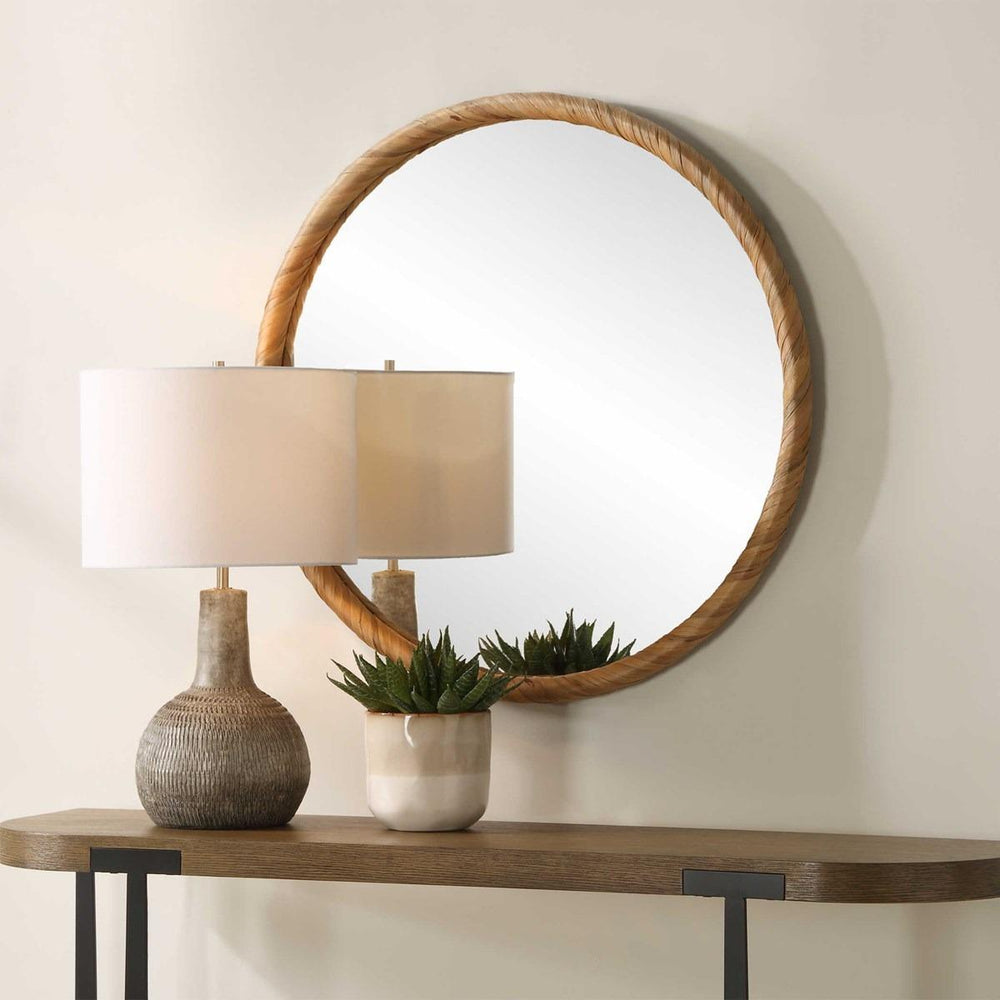 Round Seagrass Mirror Keiichi 2
