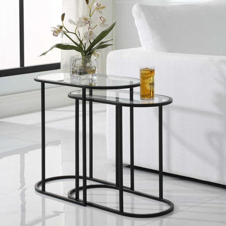 Slide Nesting Side Tables - Black Keiichi 2