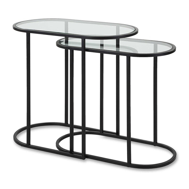 Slide Nesting Side Tables - Black Keiichi 3
