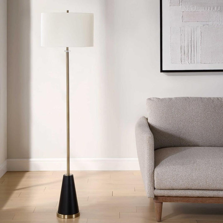 Stuart Floor Lamp - Black & Brass Keiichi 3