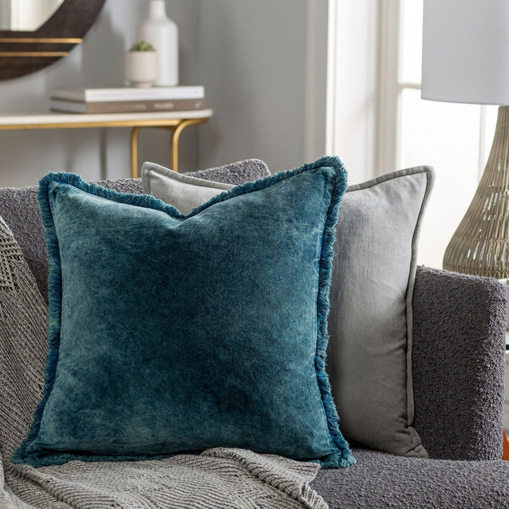 Washed Cotton Velvet Woven Cushion 51x51cm - Ocean Keiichi 3