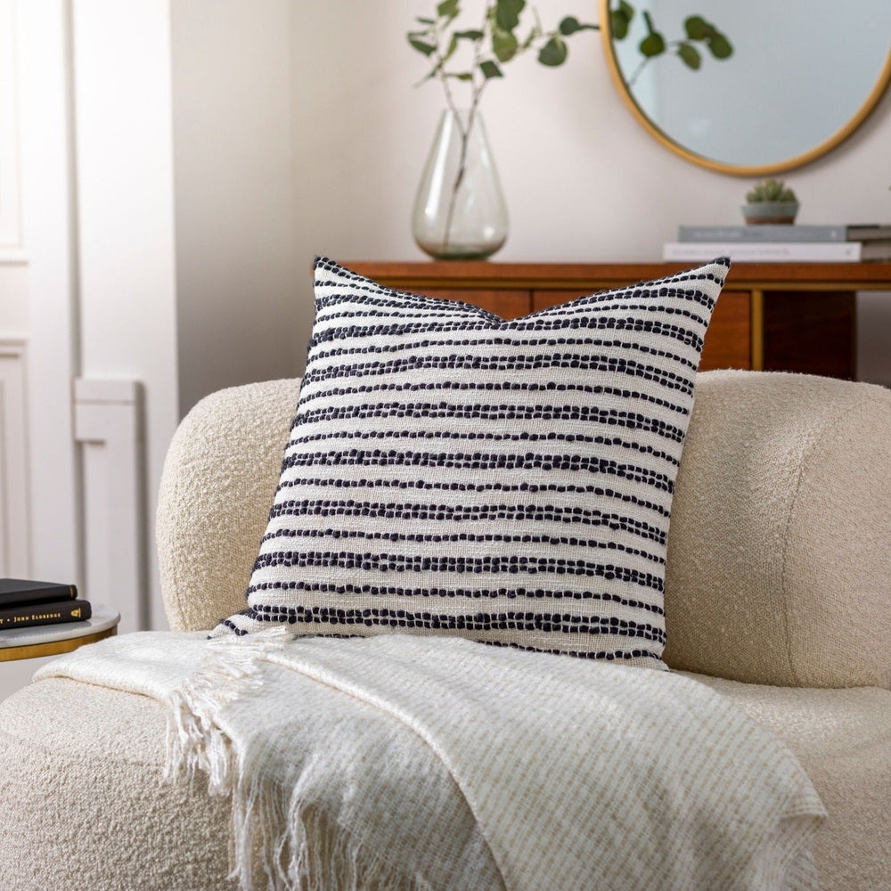 Weaver Woven Cushion 51x51cm - Black & White Keiichi 2