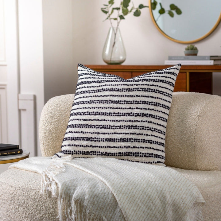 Weaver Woven Cushion 51x51cm - Black & White Keiichi 2