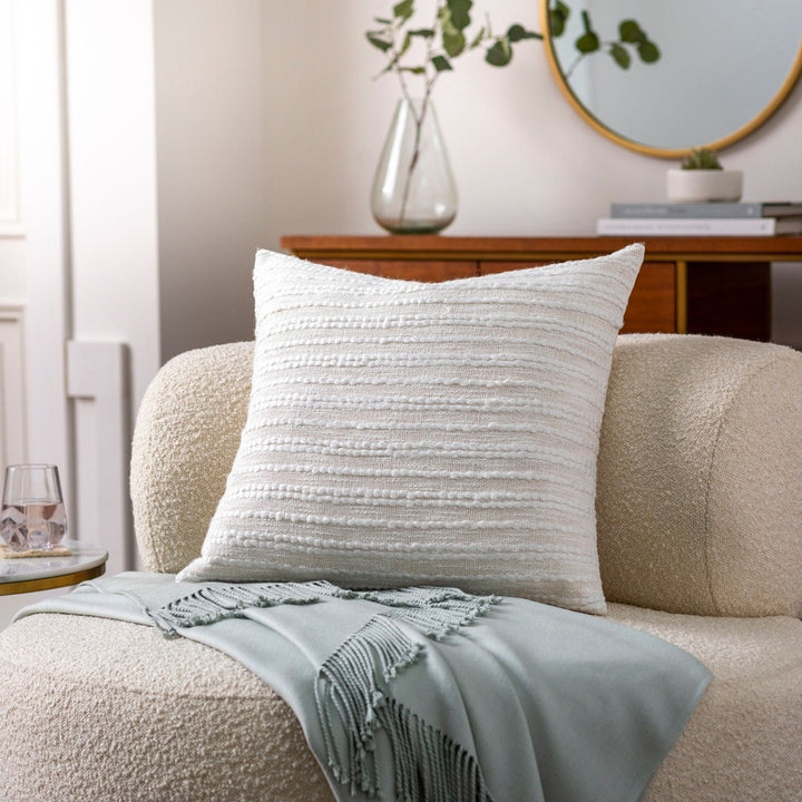 Weaver Woven Cushion 51x51cm - White Keiichi 2