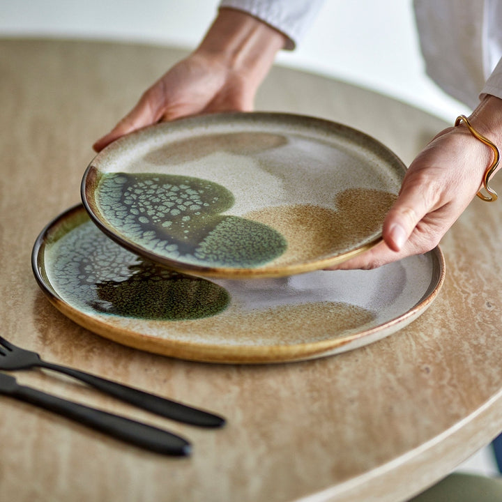 Jules 12 Piece Stoneware Dinnerware Set - Green