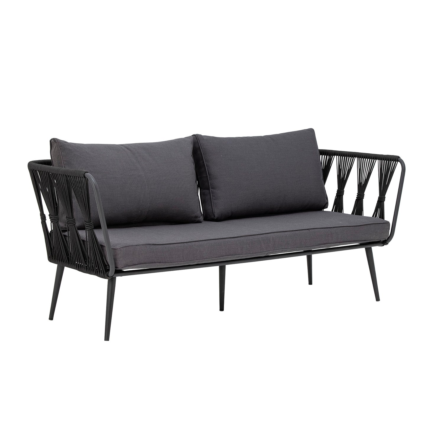 Bloomingville Outdoor Pavone Metal Sofa in Black