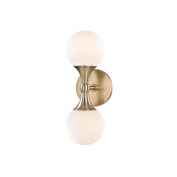 Astoria 2 Light Wall Sconce - Aged Brass Hudson Valley Lighting 1