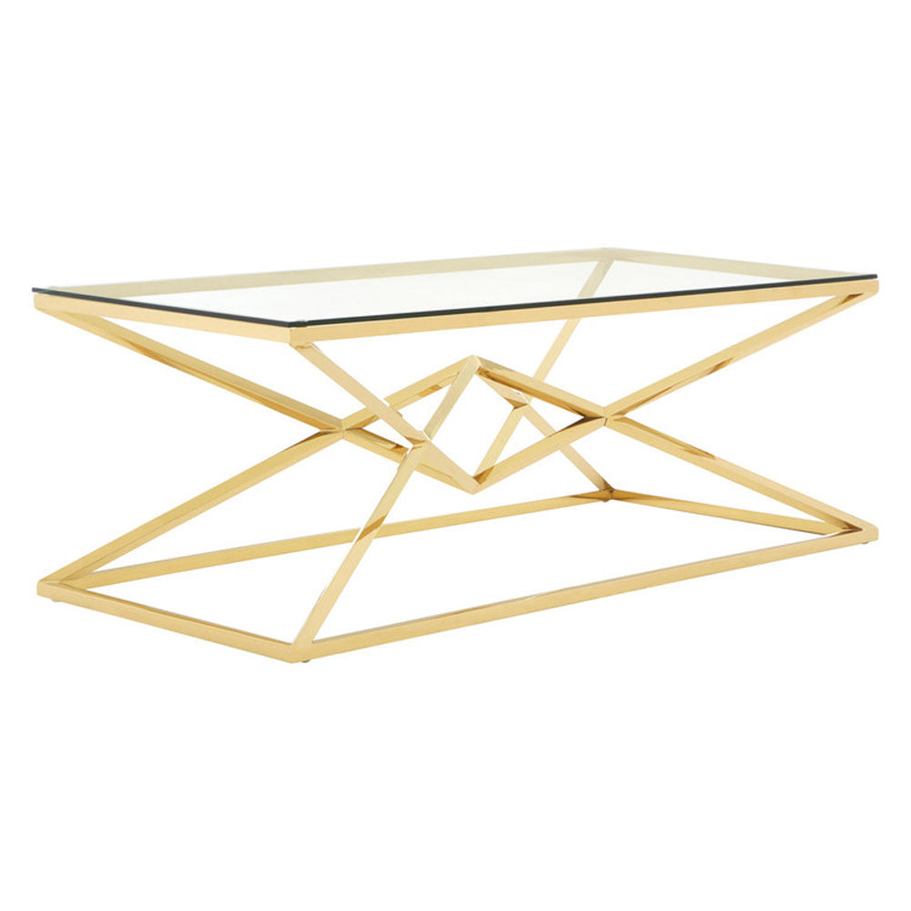  Premier-Olivia's Luxe Collection - Alice Gold And Glass Corset Coffee Table-Gold 061 
