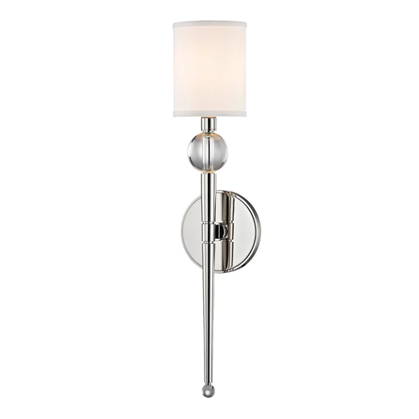 Hudson Valley Lighting Rockland Steel 1 Light Small Wall Sconce in Silver