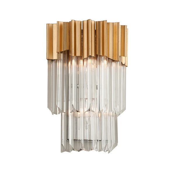  Hudson Valley Lighting-Hudson Valley Lighting Charisma Hand-Crafted Stainless And Alu 2lt Wall Sconce-Gold, Clear 53 