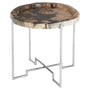 Olivia's Natural Living Collection - Dark Petrified Wood Round Side Table