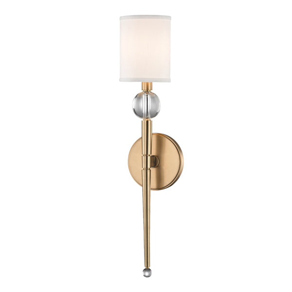 Hudson Valley Lighting Rockland Steel 1 Light Small Wall Sconce in Brass