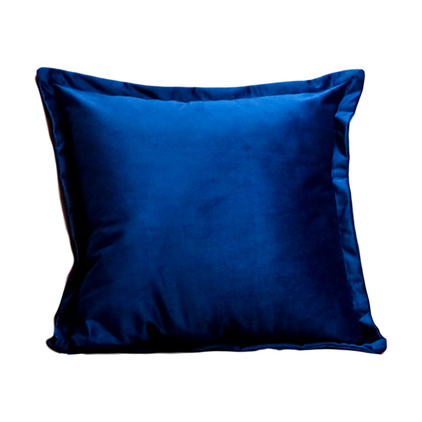 Native Home Cushion Velvet Plain Cover Navy Blue