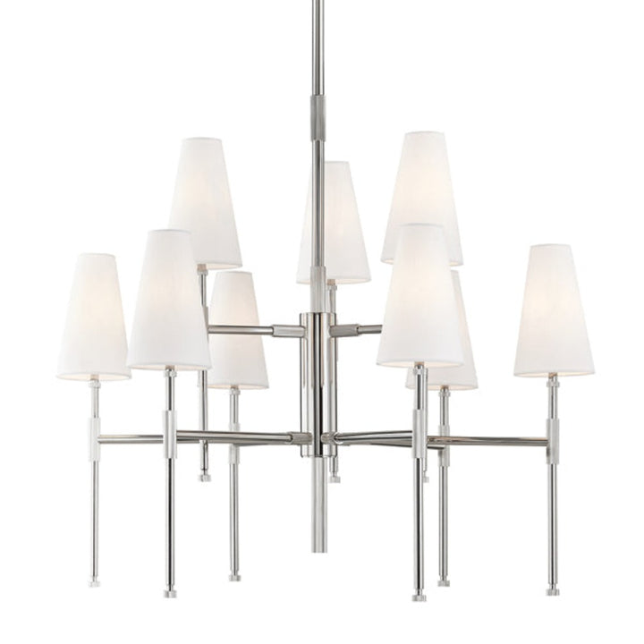 Bowery 9 Light Chandelier - Polished Nickel Hudson Valley Lighting 1