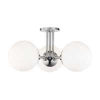 Hudson Valley Lighting Stella Polished Nickel 3 Light Semi Flush