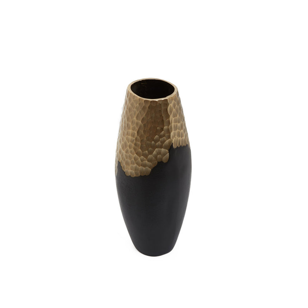 Olivia's Luxe Collection - Black And Gold Dimpled Vase Small
