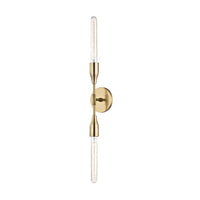 Hudson Valley Lighting Tara Steel 2 Light Wall Sconce in Aged Brass