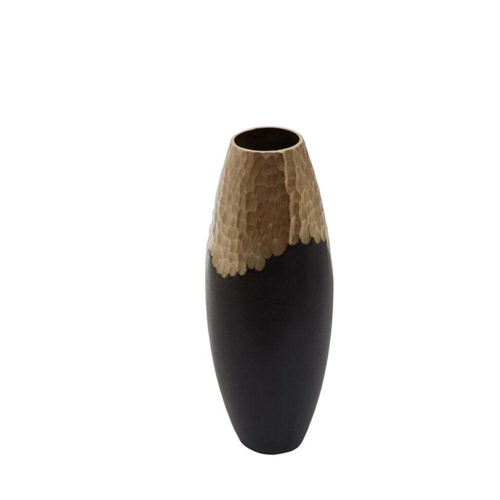  Premier-Olivia's Luxe Collection - Black And Gold Dimpled Vase Large-Black, Gold 573 