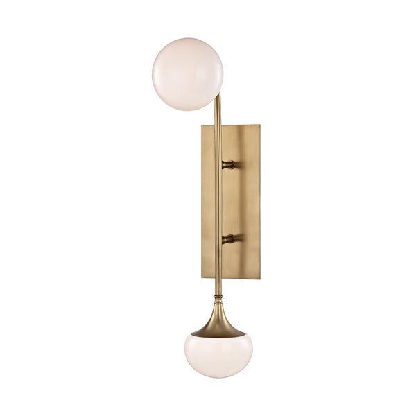 Fleming 2 Light Wall Sconce - Aged Brass Hudson Valley Lighting 1