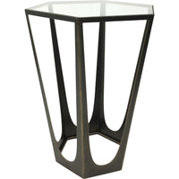 Libra Interiors Catalan Bronze Gilded with Glass Top Side Table