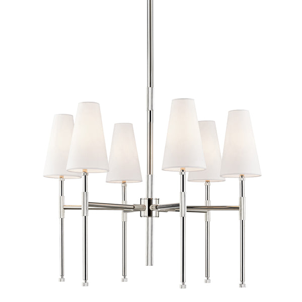 Bowery 6 Light Chandelier - Polished Nickel Hudson Valley Lighting 1
